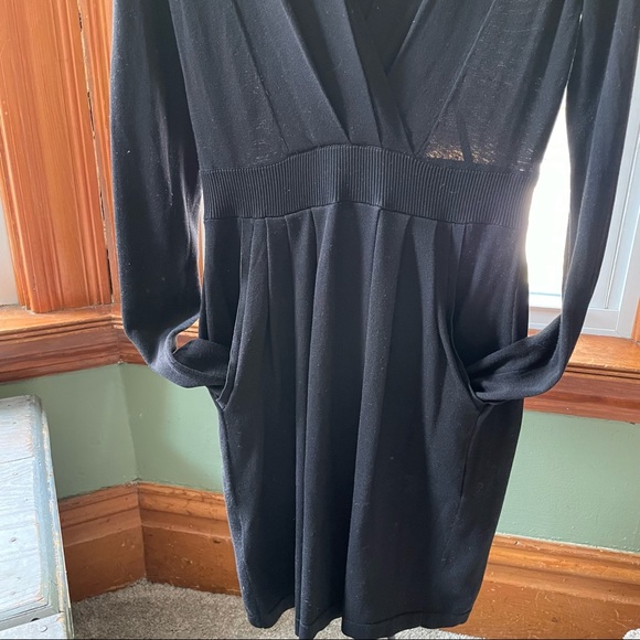 BCBGMaxAzria black wrap front silk dress | size XS - Picture 4 of 6